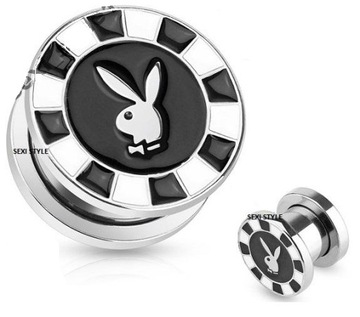 TUNELE PLUGI TUNEL PLUG 316 L STAL 8 mm PLAYBOY