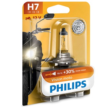 Лампа Philips H7 Vision для мотоциклистов + на 30 % больше света