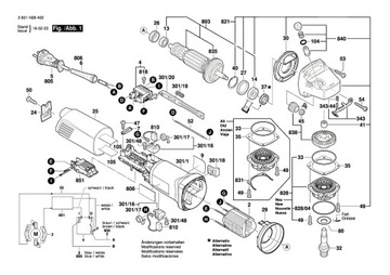 Корпус Bosch GWS 1400 1000 10-125 14-125 CI CIE