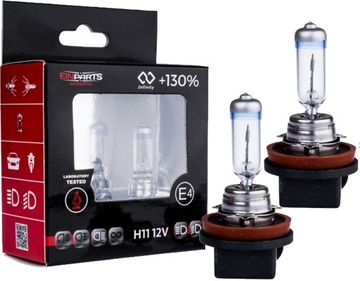 Żarówki H11 +130% DARK BREAKER białe światło 55W
