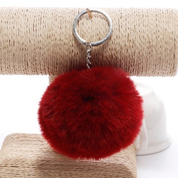 POMPON BRELOK FUTRO KEYCHAIN ZAWIESZKA DO KLUCZY