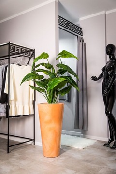 НАРУЖНЫЙ ЦВЕТОЧНЫЙ ГОРШОК. ДЕКОРАТИВНЫЙ ВНУТРЕННИЙ ЦВЕТОЧНЫЙ ГОРШОК СОВРЕМЕННЫЙ ДИЗАЙН 75 СМ ТЕРАКОТОВЫЙ