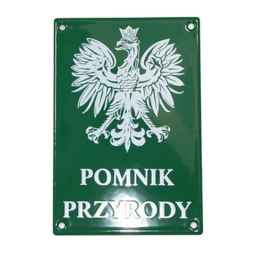 tablica tabliczka POMNIK PRZYRODY emaliowana 13x9