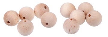 KORALE KULKI drewniane surowe decoupage 50mm 10szt