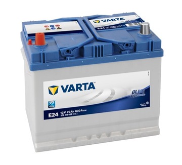 AKUMULATOR VARTA BLUE DYNAMIC 70AH, 70 Ah, 630A, E24 L+, 261x175x220 mm.