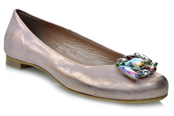 balerinki buty damskie j.w 36 skóra z kamieniami