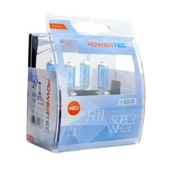 ŻARÓWKA POWERTEC H11 SUPER WHITE +100% 12V 55W KPL