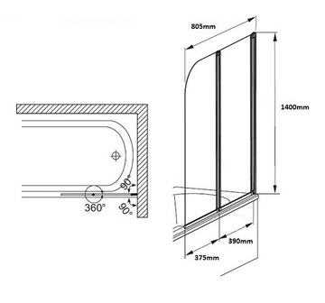 BESCO MODERN ВАННА С ЭКРАНОМ 140x70 см КОРПУС