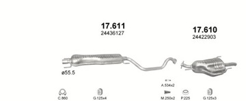 Глушитель концевой Opel Zafira A 2.0Di DTi 99-05