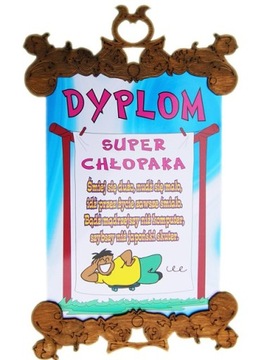 dyplom z listewkami Super Chłopak dzień chłopaka