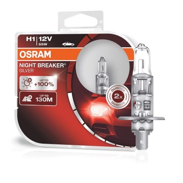 Żarówki OSRAM H1 Night Breaker SILVER +100% DUO 2x