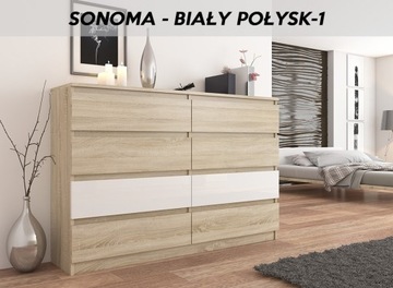 КОМОД 140 СМ С 8 ЯЩИКАМИ Sonoma HIGH GLOSS