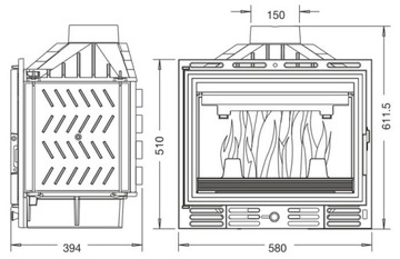 КАМИННАЯ ВСТАВКА UNIFLAM 600 8KW КАМИННЫЙ КОМПЛЕКТ 1