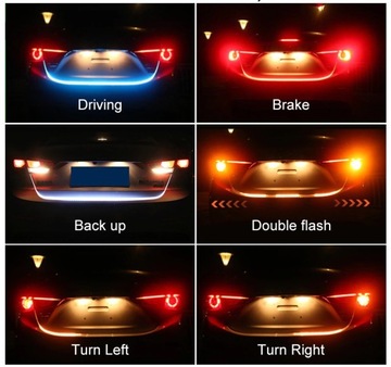 СВЕТОДИОДНАЯ ЛЕНТА 3В1, СИГНАЛ ПОВОРОТА, ЛАМПА АВАРИЙНОГО ТОРМОЗА