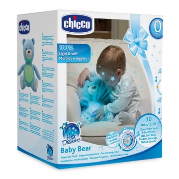 CHICCO Интерактивный плюшевый мишка с проектором СИНИЙ