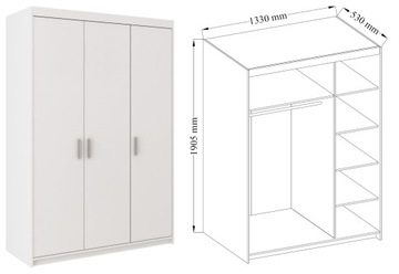 SZAFA Salsa 3d + komoda salsa max BIAŁA