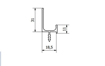 АЛЮМИНИЕВАЯ МЕБЕЛЬНАЯ РУЧКА ALU BAR FE2 1900 мм