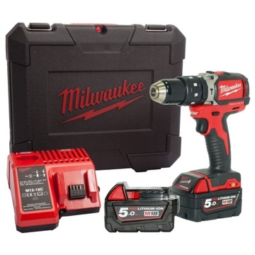 Wiertarko wkrętarka z udarem Milwaukee M18BLPD-502 baterie 18v akumulator