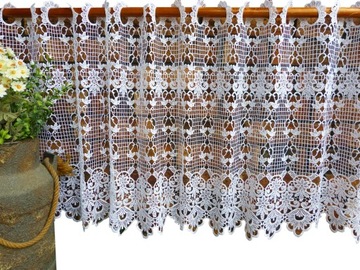 Firana z gipiury 100x60cm biała zazdrostka Glb