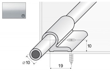 A06 Pręt chodnikowy 135cm + uchwyty SREBRO