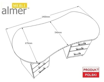 Большой косметический стол, маникюрный стол B13 белый+А