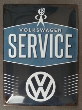 Вывеска VOLKSWAGEN SERVICE, большой листовой металл, 30x40