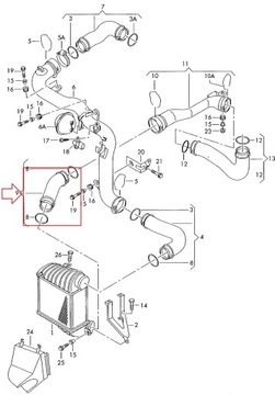 ШЛАНГ ТУРБОИНТЕРКУЛЕРА SKODA OCTAVIA 1.9 TDI