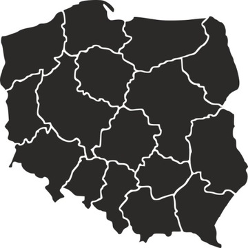 Mapa Polski województwa ścienna naklejka na ścianę 70 cm