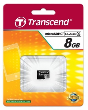 TRANSCEND 8 GB micro SD microSD SDHC Class 4 +a SD