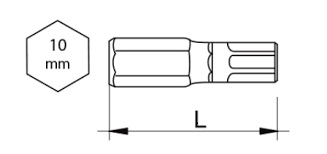 Биты torx c3203 T25 30x10 мм, сталь S2 richmann, 5 шт.