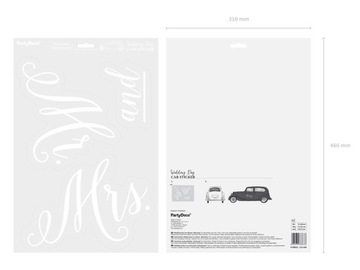 НАКЛЕЙКА НА СВАДЕБНЫЙ АВТОМОБИЛЬ Мистер и миссис свадьба
