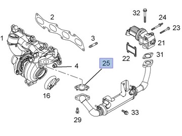 ПРОКЛАДКА ОХЛАДИТЕЛЯ ВЫХЛОПА OPEL ASTRA 3 H III 1.9