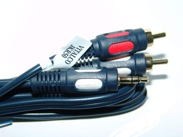 KABEL JACK 3,5mm - 2x RCA CINCH GOLD HQ 1m