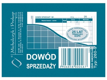 Dowód sprzedaży paragon wielokopia Mipro A7 260-9