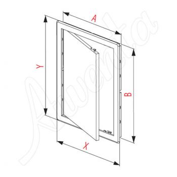Ревизионная дверца, пластик АБС белый, 10х20см DT24