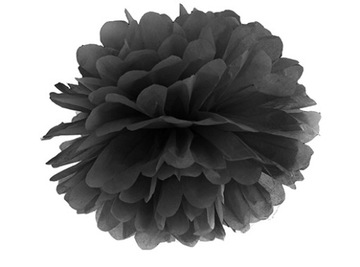 Pompon papierowy Kula do dekoracji 25 cm Czarny