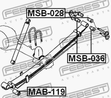 TULEJA RESORU TYLNEGO MITSUBISHI L300 1986-2013