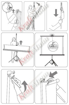 EKRAN PRZENOŚNY SKŁADANY PODWÓJNY TRIPOD 260 CM MW