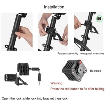 Велосипедный замок RockBros Wheel Lock Прочный велосипедный замок.