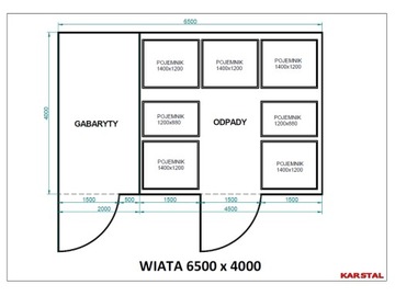Wiata śmietnikowa, altana,osłona, 6,5x4m,PRODUCENT