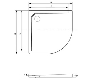 Besco Asco UltraSlim полукруглый душевой поддон 80x80 см белый BMAS-80