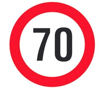 NAKLEJKA INFO ZNAK OGRANICZENIE PRĘDKOŚCI 70 km/h