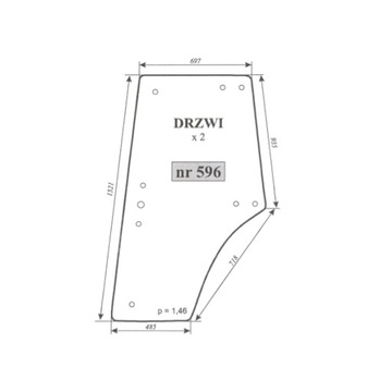 szyba drzwi prawa i lewa Zetor 7520, 7540, 8520, 8540, 9520, 9540, 10520