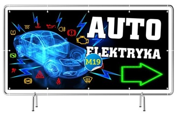 Solidny Baner reklamowy 3x1m Auto elektryk Reklama