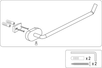 UCHWYT NA RĘCZNIK OVAL CHROM 69305 FALA