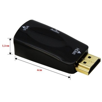 Адаптер-конвертер с HDMI на VGA + АУДИО