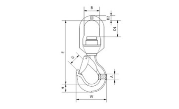 Поворотный крюк 5,3 т УТВЕРЖДЕН для крана, HDS