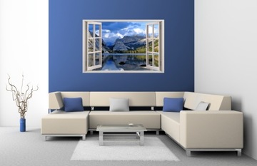 NAKLEJKI NA ŚCIANĘ Okno Jezioro GÓRY 36 115x75 cm