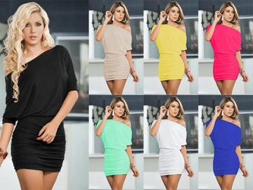 Асимметричное утягивающее платье COLORS S