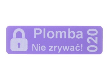 PLOMBY SERWISOWE STICKERY 40x12 PURPUROWY 250SZT